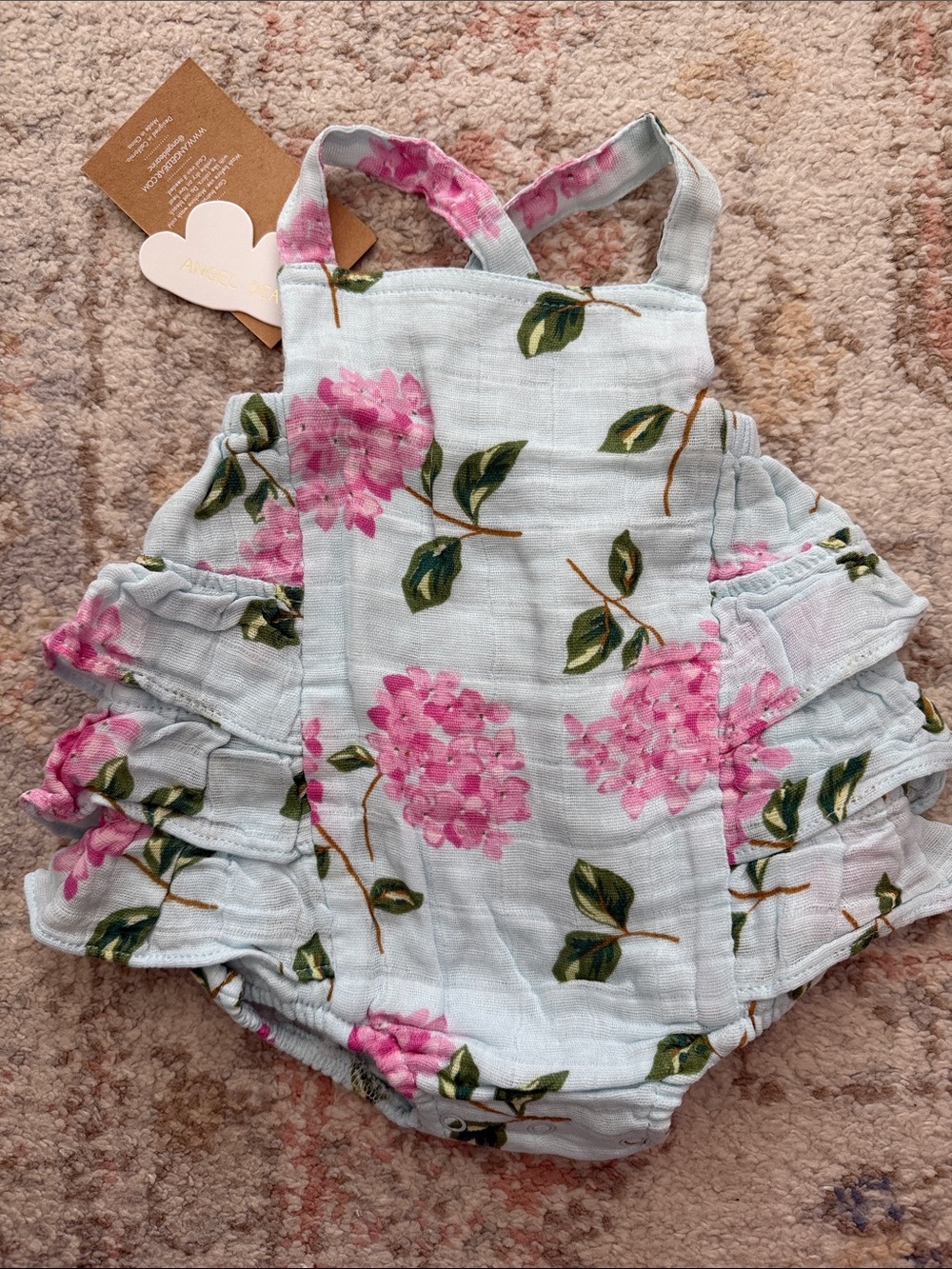 NWT Angel Dear 0-3 Month Pink Floral Ruffle Diaper Cover